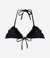 Biquíni Top Cortininha em Microfibra com Borda Frufru e Aviamento Metalizado - 1