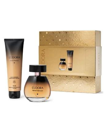 Kit Perfume Eudora Colônia Velvet Sensual 100ml + Loção Corporal 150ml 