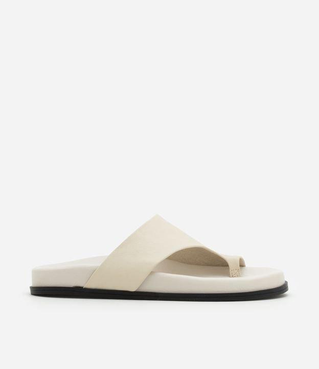 Sandália Rasteira em Couro com Dedeira - 1