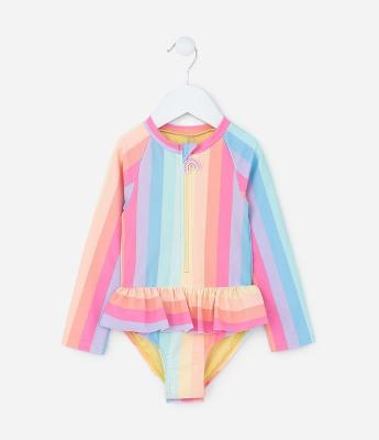 Maiô Infantil com Proteção UV e Babadinhos - Tam 1 a 4 Anos