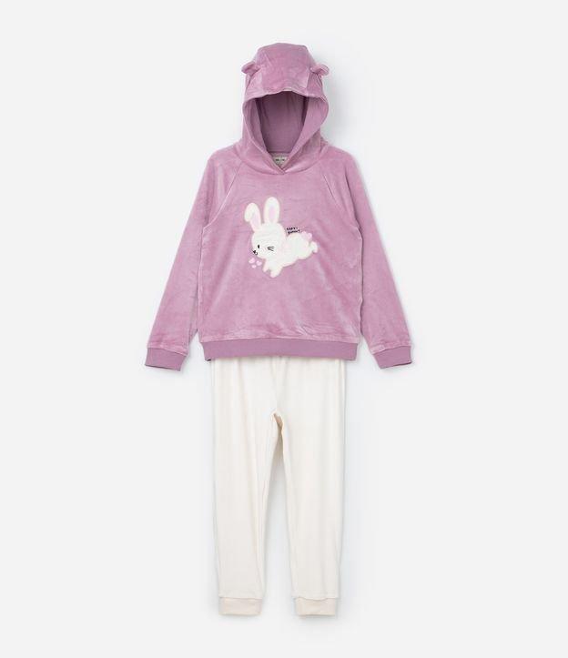 Conjunto Infantil em Plush com Bordado Coelhinha - Tam 1 a 5 Anos - 1
