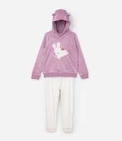 Conjunto Infantil em Plush com Bordado Coelhinha - Tam 1 a 5 Anos - 1