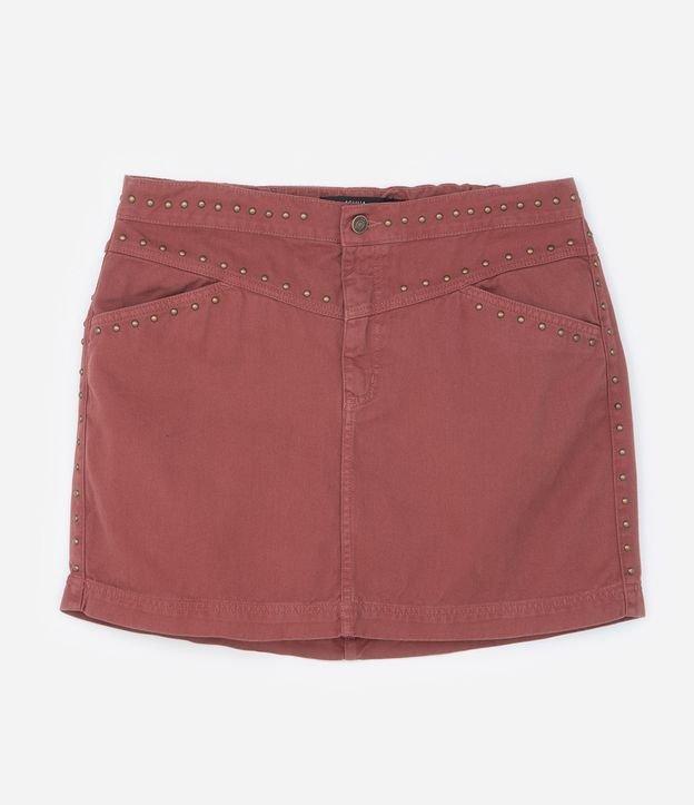 Saia Curta em Sarja com Tachinhas Frontais Curve & Plus Size - 1