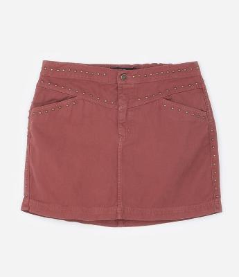 Saia Curta em Sarja com Tachinhas Frontais Curve & Plus Size