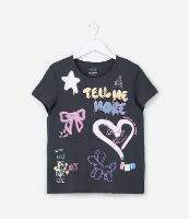 Camiseta Infantil com Estampa Doodles Grafitados - Tam 5 a 14 Anos - 1