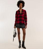 Camisa Oversized em Flanela Xadrez com Bolsinho - 2