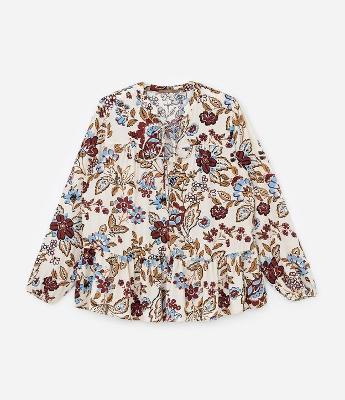 Blusa em Viscose com Estampa Floral Curve & Plus Size