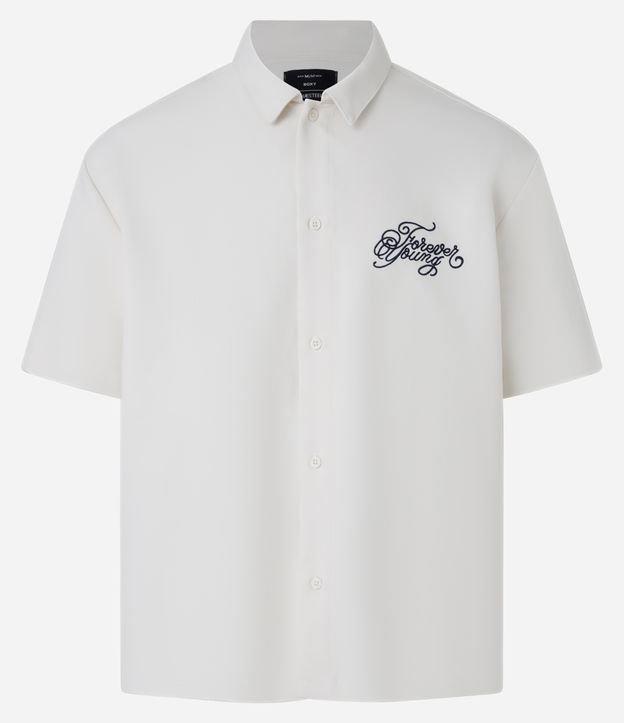 Camisa Boxy em Viscose com Bordado no Peito e Costas - 1