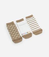 Kit 03 Meias Cano Baixo em Algodão com Estampas Variadas - 1