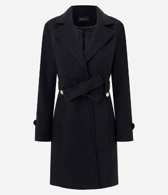 Casaco em Polyvelour com Faixa de Amarração e Botões Metalizados