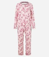 Pijama Longo em Viscose com Estampa de Figos e Viés Contrastante - 1