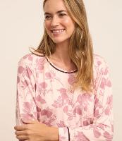 Pijama Longo em Viscose com Estampa de Figos e Viés Contrastante - 2