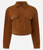 Jaqueta Curta em Veludo Cotele com Botões Frontais - 1