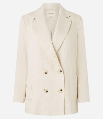 Blazer Oversized Alfaiatado em Viscose com Bolsos