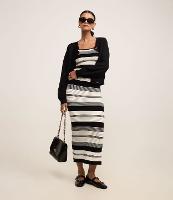 Blusa Cropped Listrada em Tricô com Frufru na Barra - 2