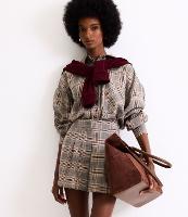 Camisa Oversized em Crepe Xadrez com Bolsos - 2