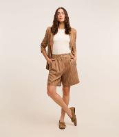 Bermuda Reta em Viscolinho Listrado com Riscas de Giz - 2