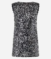 Vestido Curto em Paetê com Ombreira e Costas Abertas - 1