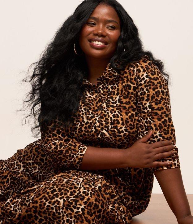 Vestido Midi em Crepe com Estampa Animal Print Curve & Plus Size - 2