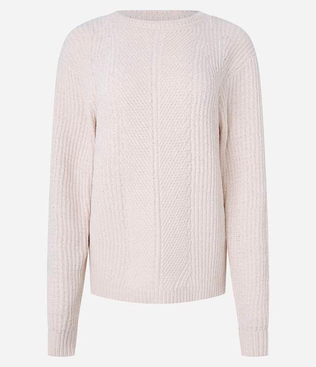 Suéter em Tricô com Textura e e Punho Canelado - 1