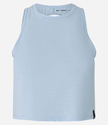 Regata Box Esportiva em Microfibra Texturizada com Recorte nas Costas