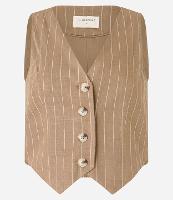 Colete em Tricô Listrado com Barra V - 1