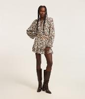 Saia Curta em Viscose com Estampa Floral e Babados - 2