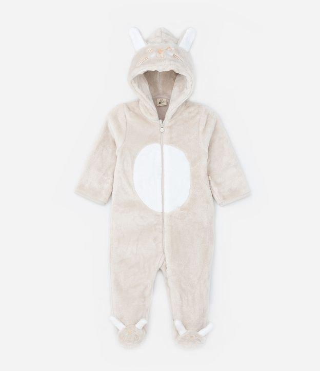 Macacão Infantil em Fleece com Capuz e Orelhinhas - Tam 0 a 24 meses - 1