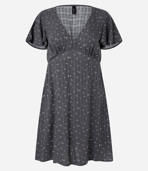 Vestido Curto em Viscose Maquinetado Floral Liberty - 1
