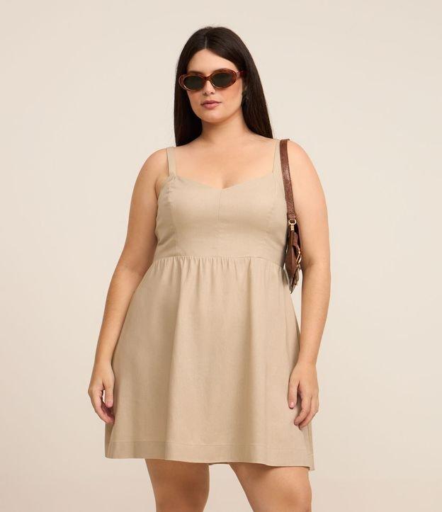 Vestido Curto com Linho e Alça Média Curve & Plus Size - 2