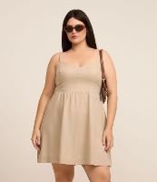 Vestido Curto com Linho e Alça Média Curve & Plus Size - 2