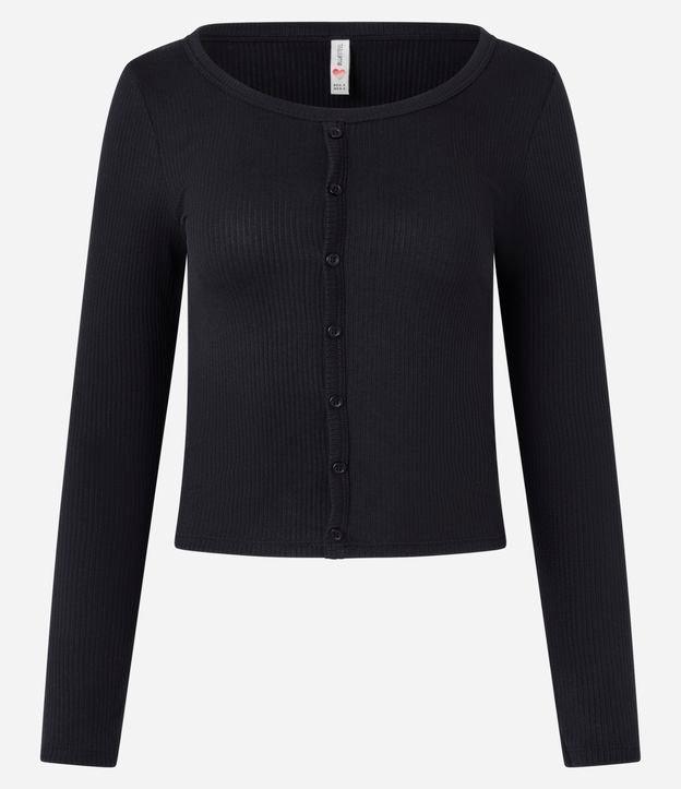 Blusa em Ribana com Textura e Botõezinhos - 1