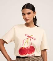 Camiseta em Algodão com Estampa Cereja Darling - 2