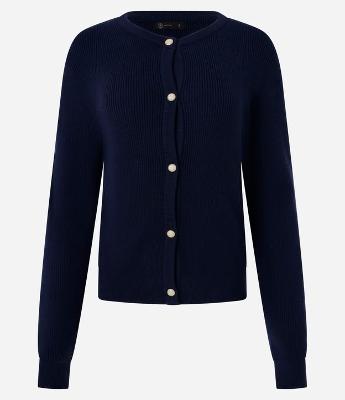 Cardigan Básico em Tricô Canelado com Botões Metalizados