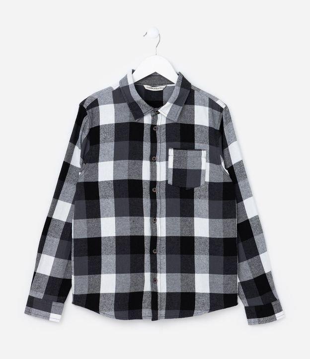 Camisa Infantil em Flanela com Estampa Xadrez - Tam - 5 a 14 Anos - 1