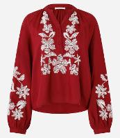 Blusa em Viscolinho com Botões e Bordado Floral - 1