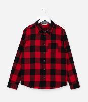 Camisa Infantil em Flanela com Estampa Xadrez - Tam 5 a 14 Anos - 1