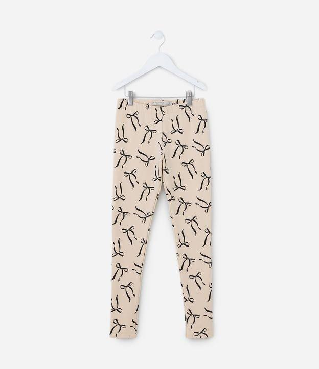 Calça Legging Infantil Quentinha com Estampa Laços - Tam 5 a 14 Anos - 1