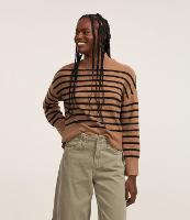 Suéter Slim em Tricô Leve Listrado com Gola Alta - 2