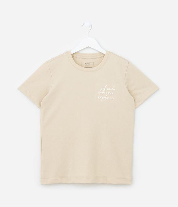 Camiseta Relaxed Infantil com Bordado Lettering - Tam 5 a 14 Anos - 1