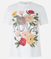 Camiseta em Algodão com Estampa Floral e Paetês - 1