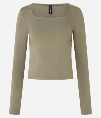 Blusa Curta em Moletinho com Franzido Lateral