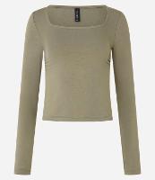 Blusa Curta em Moletinho com Franzido Lateral - 1