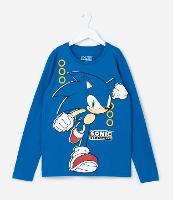 Camiseta Comfort Infantil com Estampa Sonic- Tam 5 a 14 Anos - 1
