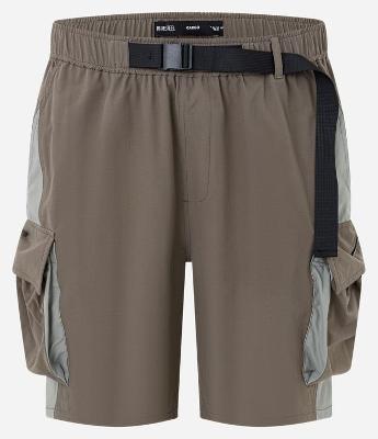 Bermuda Baggy com Cós Elástico Cinto Ajustável e Bolso Cargo