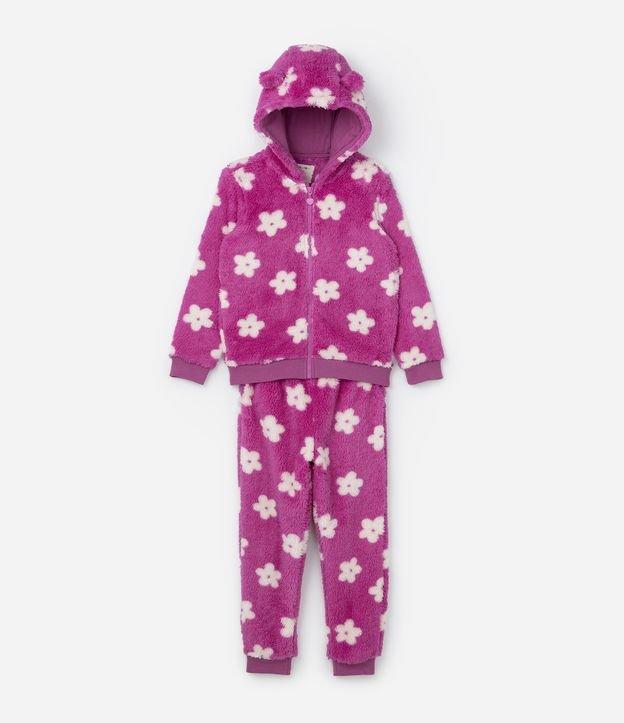 Conjunto Infantil em Fleece com Estampa Floral - Tam 1 a 5 Anos - 1