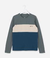 Camiseta Infantil em Malha Piquet com Blocos de Cores - Tam 5 a 10 anos - 1