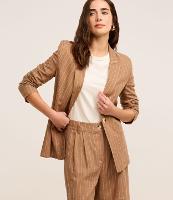 Blazer Longo em Viscolinho Listrado com Riscas de Giz - 2