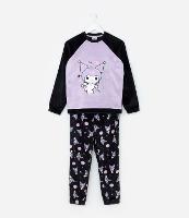Pijama Infantil em Fleece com Bordado da Kuromi - 
 Tam 5 a 14 Anos - 1