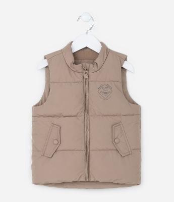 Colete Infantil em Microfibra com Bolsos e Lapela - Tam 1 a 4 Anos